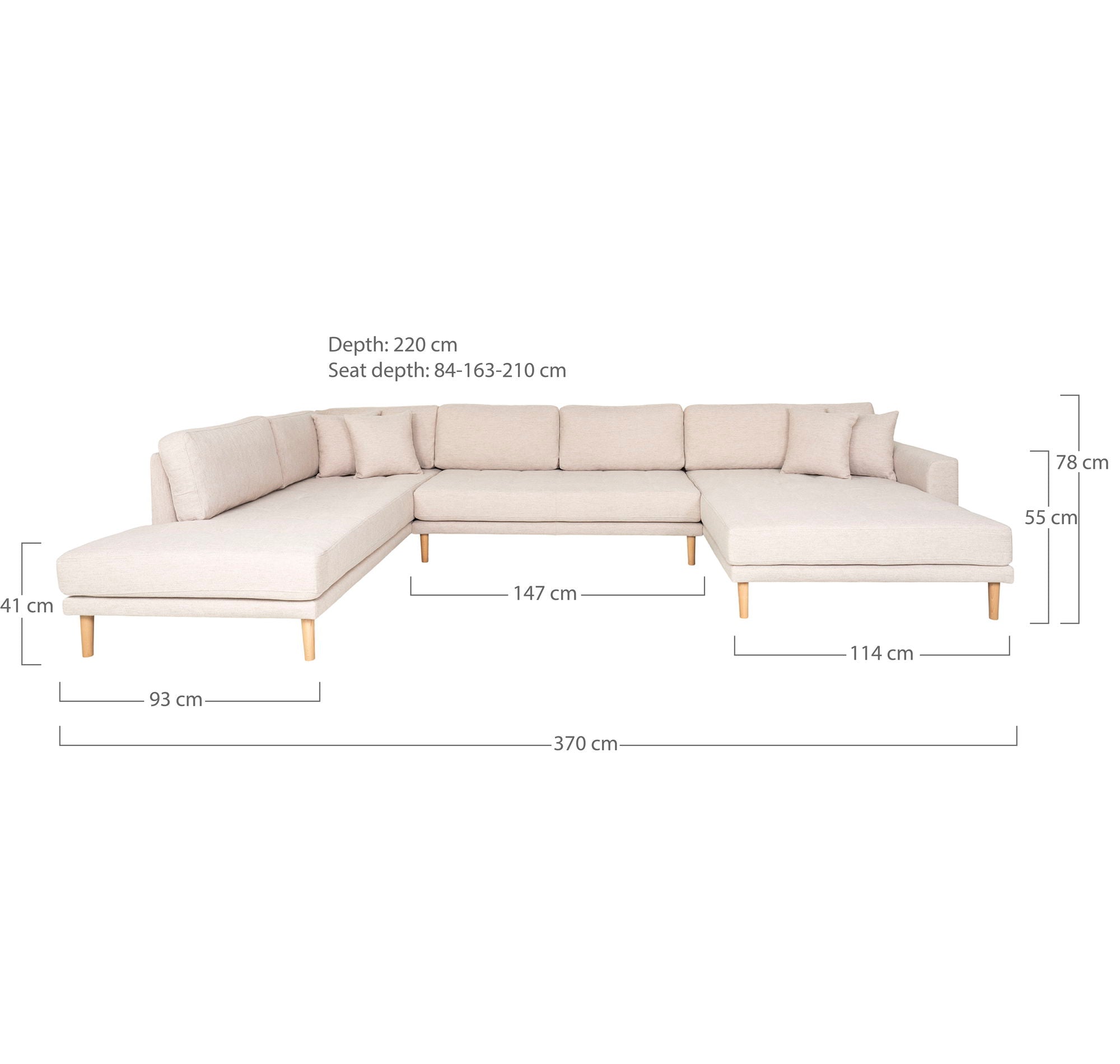 Lido U-Sofa Open End
