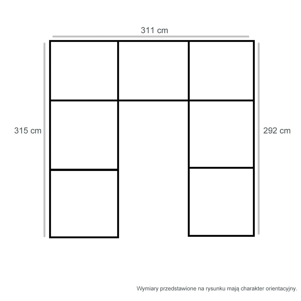 Modulares Sofa GRAND SL+S+RS+S+RS+S+P