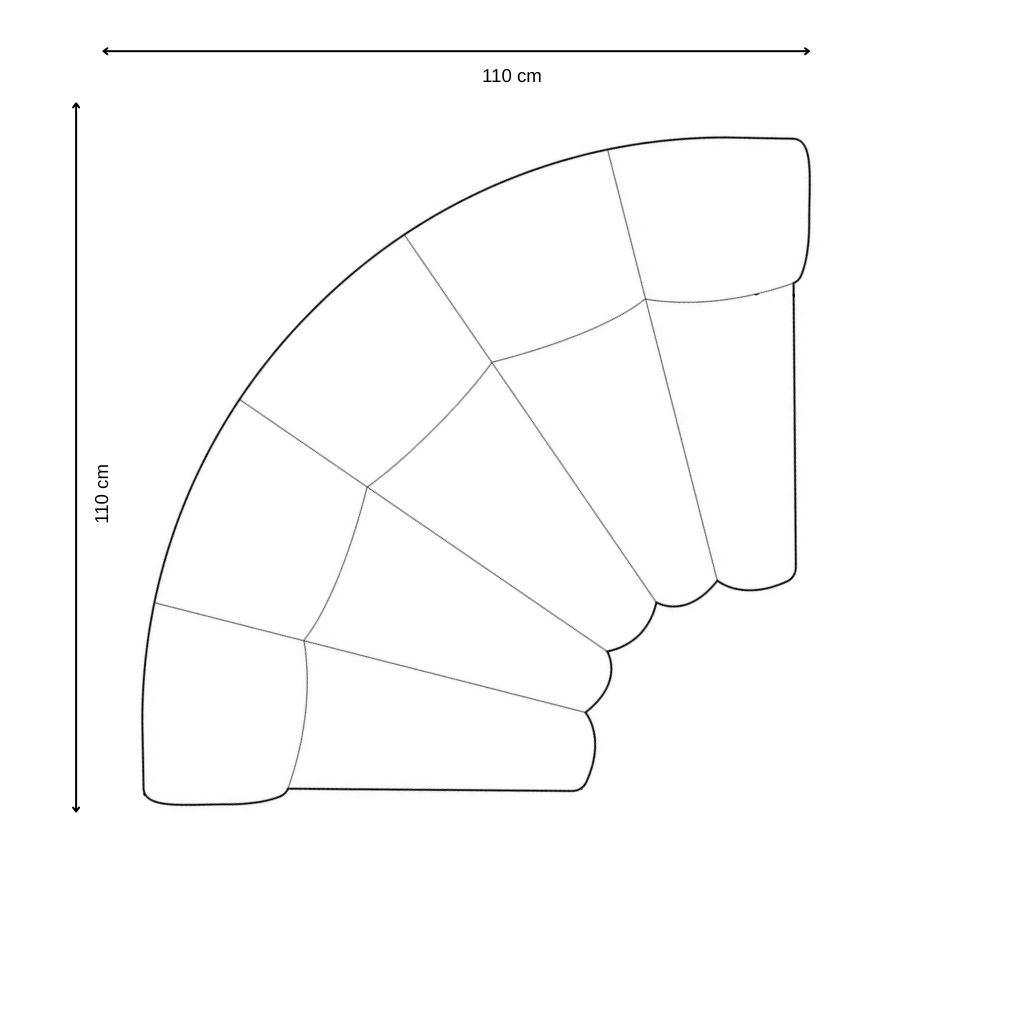Schlanke Ecke für das Grand-Modulsofa